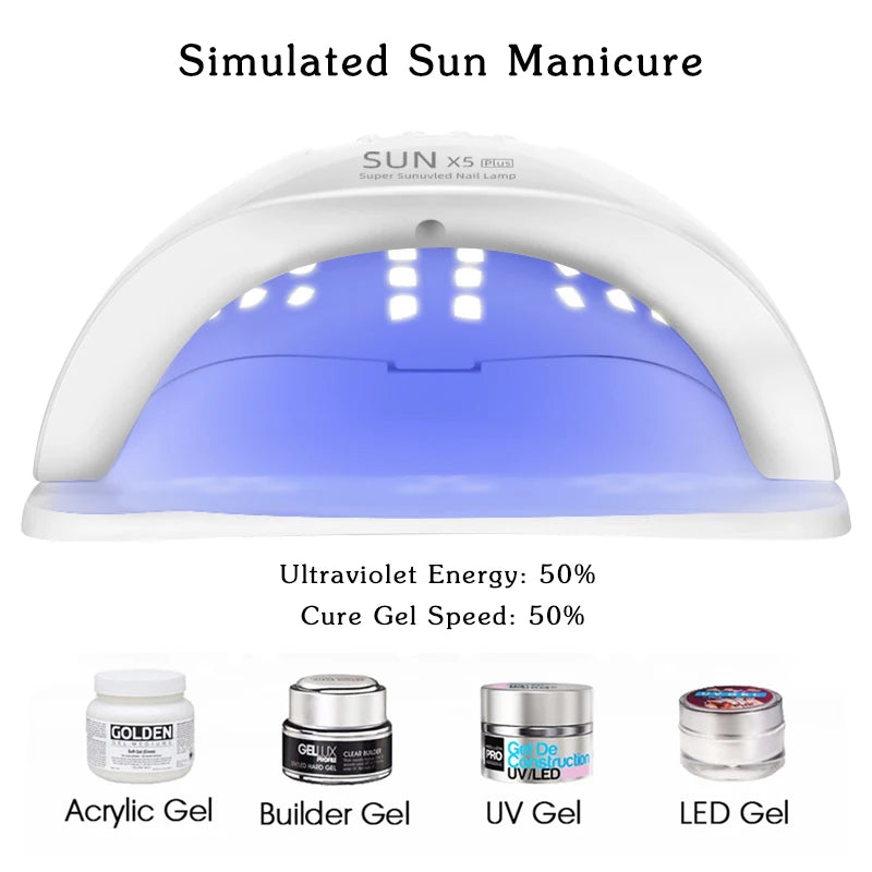 Motion-Sensing Nail Dryer LED UV Lamp for Curing Gel Polish in Salon Manicure Pedicure