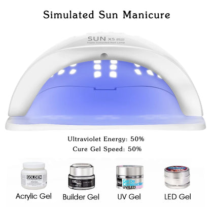 Motion-Sensing Nail Dryer LED UV Lamp for Curing Gel Polish in Salon Manicure Pedicure