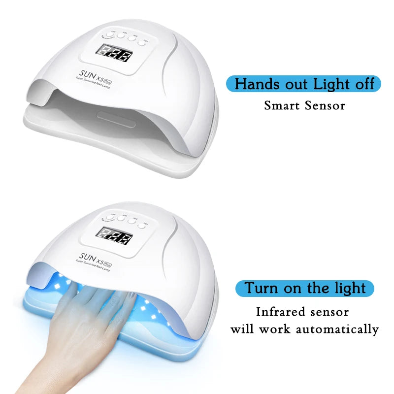 Motion-Sensing Nail Dryer LED UV Lamp for Curing Gel Polish in Salon Manicure Pedicure