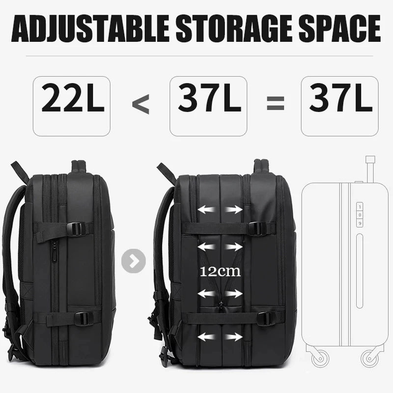 Travel Backpack Men Business Backpack School Expandable USB Bag Large Capacity 17.3 Laptop Waterproof Fashion Backpack