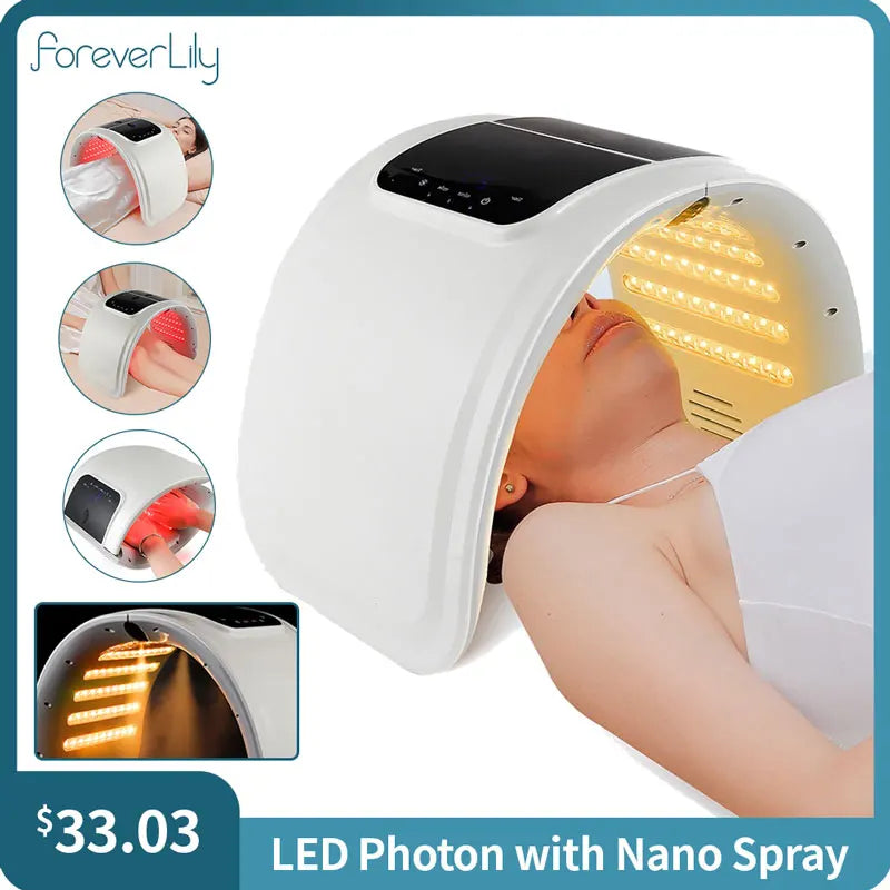 7 Colors LED Photon Beauty Machine Skin Rejuvenation Deep Hydration Nano Spray Face & Body Skin Care Spa Device