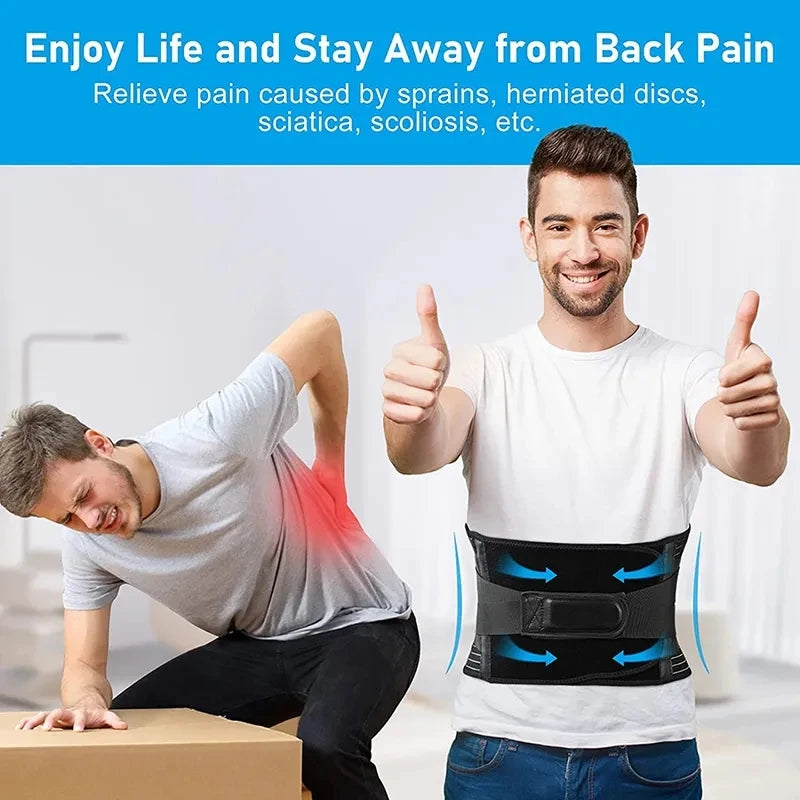 Orthopedic Lumbar Support Belt with Double Pull for Spine Decompression and Back Pain Relief