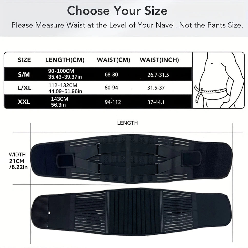 Orthopedic Lumbar Support Belt with Double Pull for Spine Decompression and Back Pain Relief