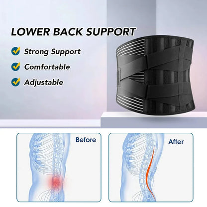 Orthopedic Lumbar Support Belt with Double Pull for Spine Decompression and Back Pain Relief