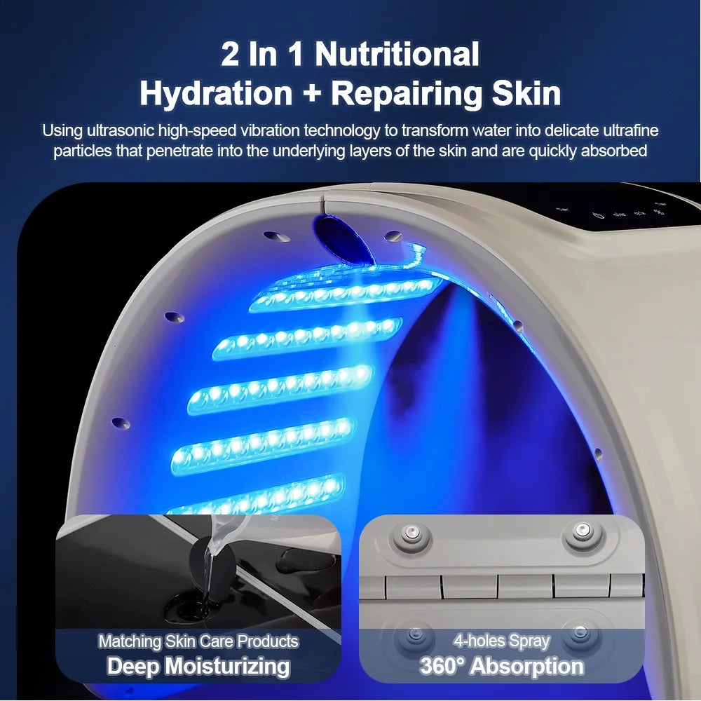 7 Colors LED Photon Beauty Machine Skin Rejuvenation Deep Hydration Nano Spray Face & Body Skin Care Spa Device